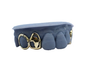 3D Africa Grillz w Diamond Cut Open Faces Side View