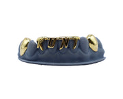 3D Letter Bridge Grillz w Solid Caps Front View