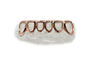 Bottom 6 open face rose gold grillz – custom pink gold accessory