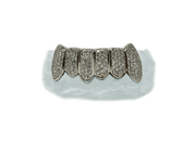 6-piece white gold bottom grillz with diamonds