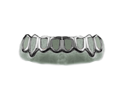 Bottom 8 open face grillz in white gold – luxury custom teeth design