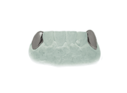 White gold bottom fang grillz – product render front view