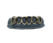 Bottom 6 Open Face Grillz w Diamond Fangs