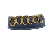 Bottom 6 Open Face Grillz w Diamond Tips