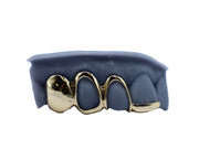 Custom 4 Tooth Grillz w Open Faces and Floating Tip