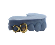 Double Open Face Grillz w 3D Diamond Star