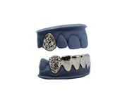 Dust and Cut Top Fangs w Bottom 6 Grillz w Diamond Cuts