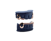 Heart Cut Out Fang Grillz w Floating Pink Sapphire Tip