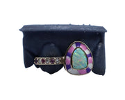 Opal Tooth w Tie Dye Enamel Frame and Gemstone Bar