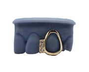 Open Face Single Tooth Grillz w Vertical Diamond Gap