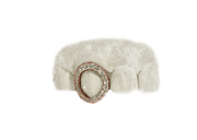 Single diamond open face fang in rose gold – PNG product image