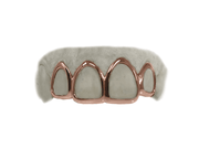 Rose gold 4-piece open-face top grillz – Luxe Grillz