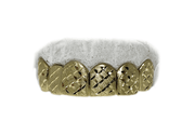Top 6 yellow gold grillz with diamond dust and cuts – product shot
