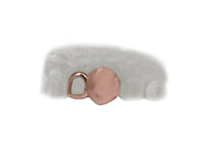 Open face fang grillz in rose gold – alternate close-up