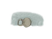 Top solid fang with open second tooth in white gold – Luxe Grillz