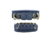 Top 4 Grillz w Open Faces and Curved Bridge