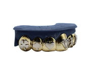 Top 6 Grillz w Custom 3D Two Tone Charms