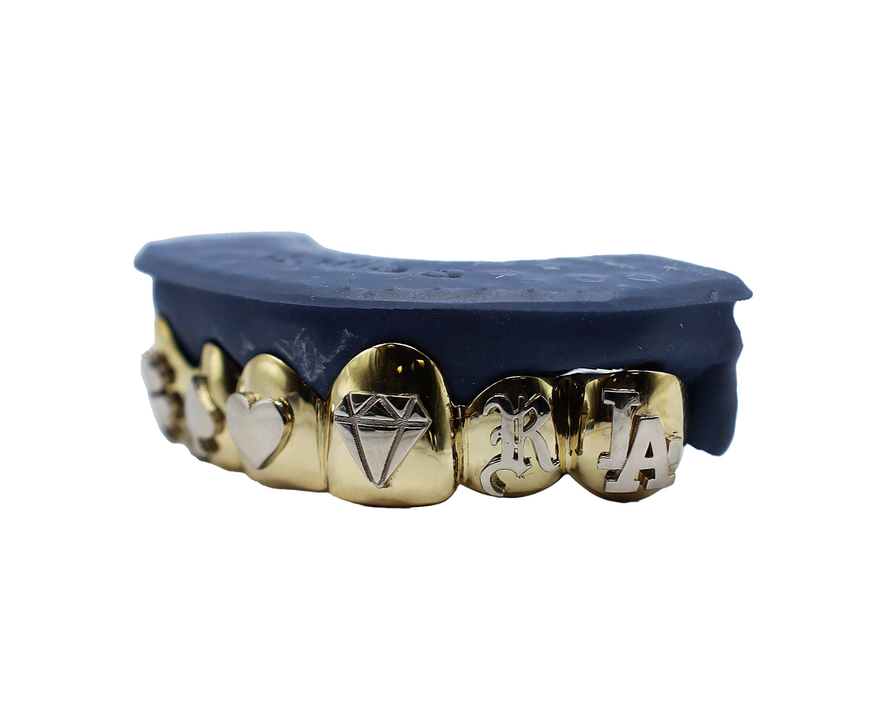 Top Grillz w Custom 3D Two Tone Charms