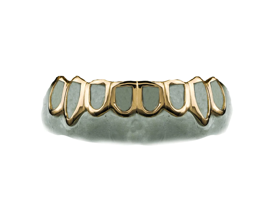 bottom 8 open face gold grillz