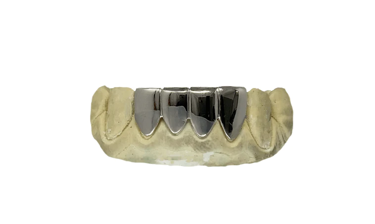 14K white gold bottom 4 grillz