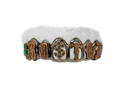 Boston grillz with diamonds and emeralds small image - Luxe Grillz