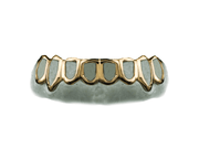 Bottom 8 Open Face Grillz Yellow Gold 18K