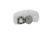 Diamond fang grill with teal blue open face – isolated view
