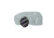 Diamond Tooth with Sapphires and Amethyst on White Gold