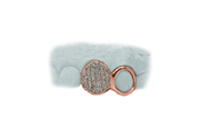 Rose gold open face diamond fang grillz – front view