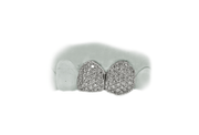 Two Diamond Teeth Grillz in White Gold