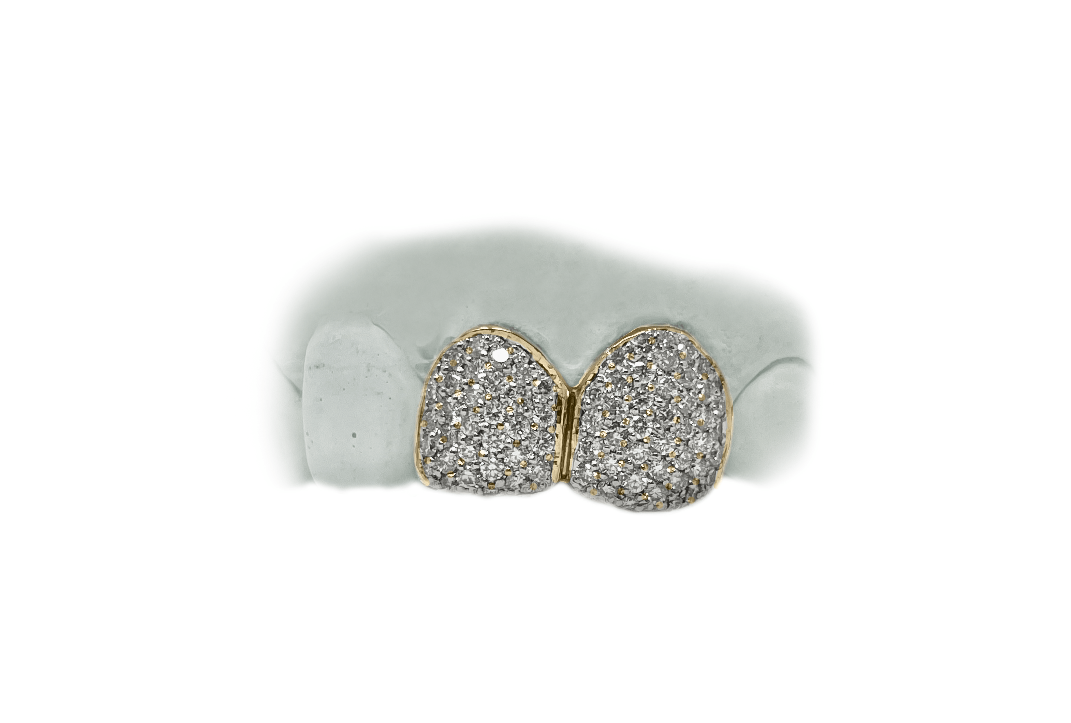 Double Cap Diamond Grillz (2 Teeth) - Main Image