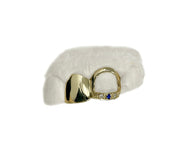 Gold grillz top 6 set with polished finish – lifestyle angle