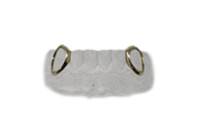 Open face bottom fang grillz in yellow gold – 2 teeth