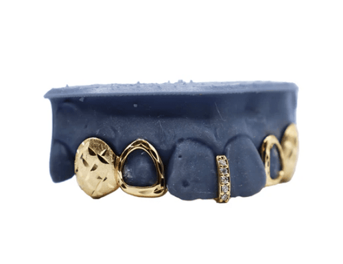 Combo Grillz w Diamond Gap Filler and Open Faces