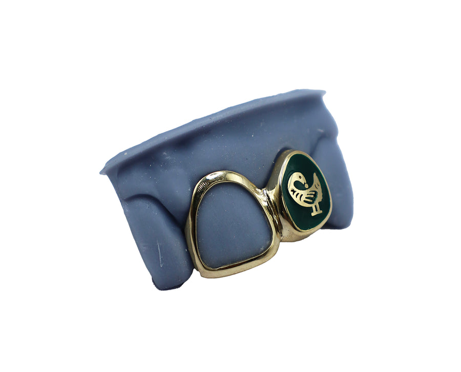 2 Tooth Grillz w 3D Enamel Tooth
