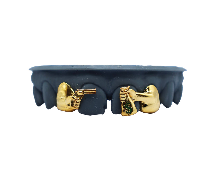 3D Gun and Cash Bag Gap Filler Grillz