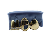 3 Tooth Letter Grillz w Floating Diamond Tip