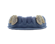4 Tooth Diamond Grillz Front View
