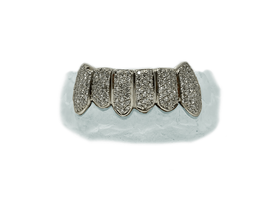 Bottom 6 VVS Diamond Grillz (14K, White Gold)