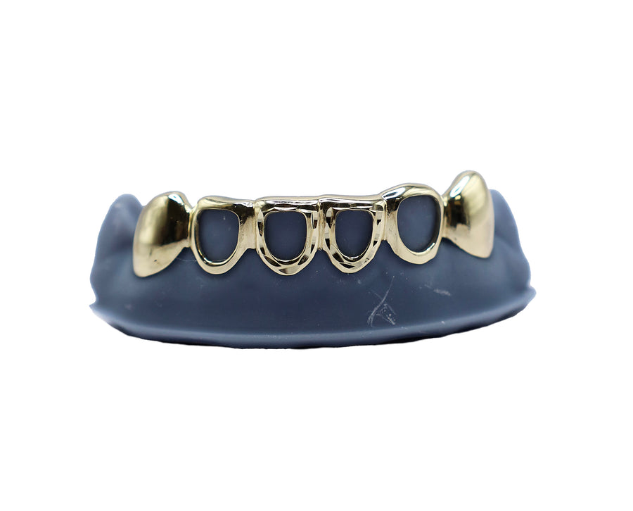 Bottom 6 Grillz w Diamond Cut Open Faces
