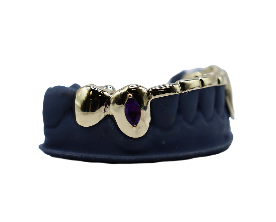 Bottom 8 Bridge w Marquise Amethyst and Lightning Bolt Cut Out