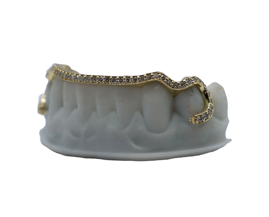 Bottom 8 Diamond Kim K Bridge Grillz Side View