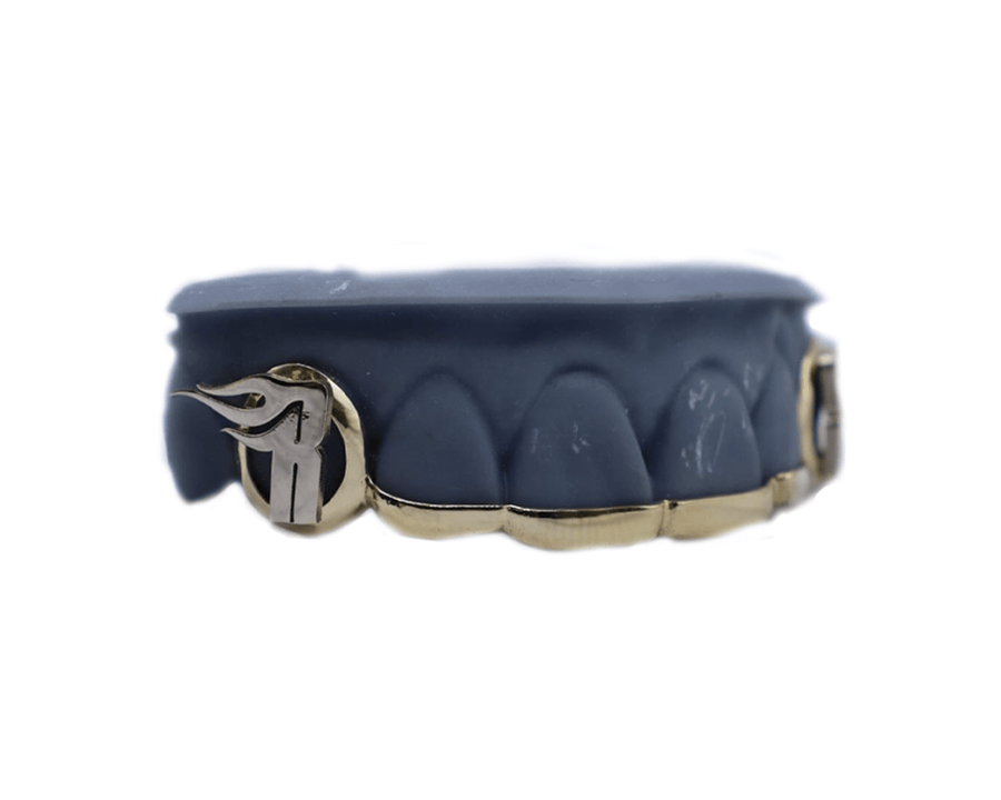 Bridge Custom Grillz w 3D Custom Logos on Fangs