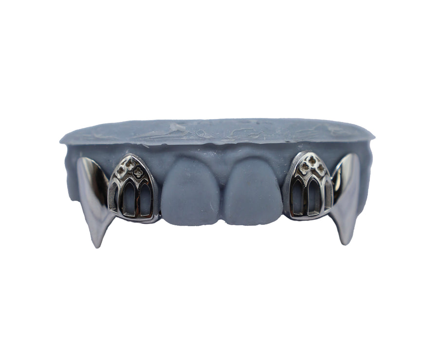 Cathedral Window Grillz w Vampire Fangs