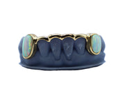 Curved Bridge Grillz w Opal Fangs