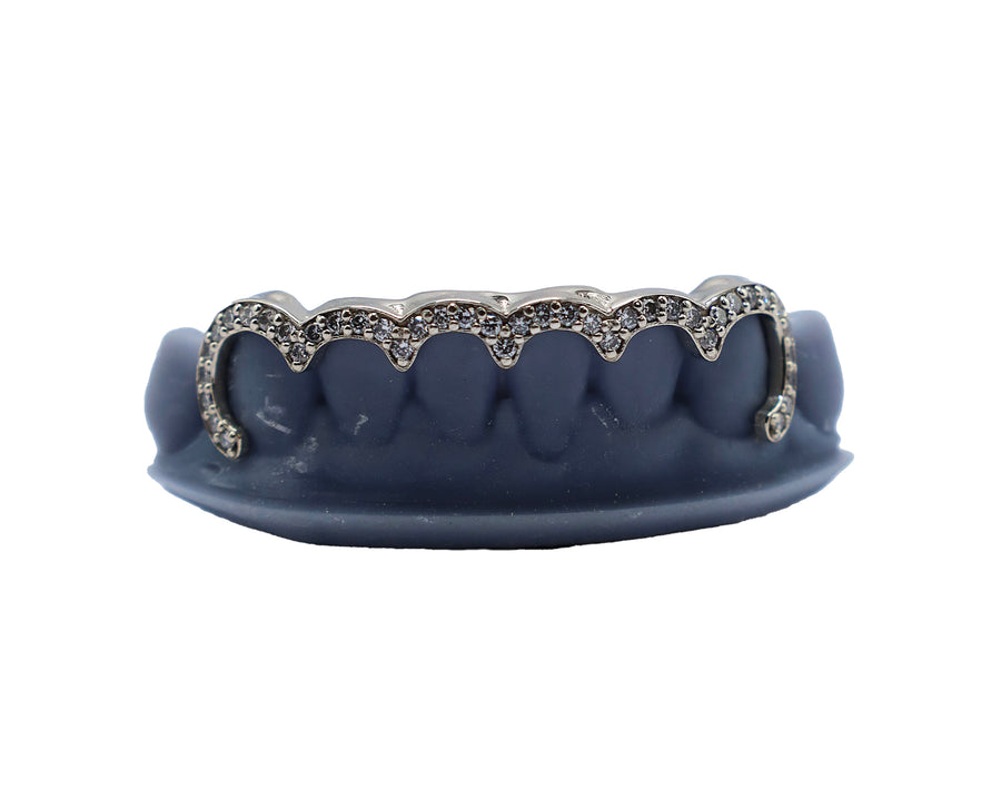 Curved Diamond Bridge Grillz Front View