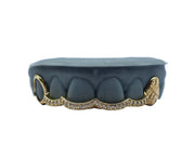 Curved Diamond Bridge Grillz w Hand Engraved Fang