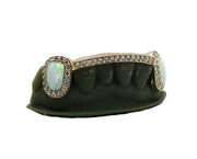 Diamond Bridge Grillz w Opal Fangs w Diamond Haloes