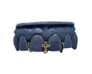 Diamond Cross Gap Filler Grillz w Gold Gap Fillers