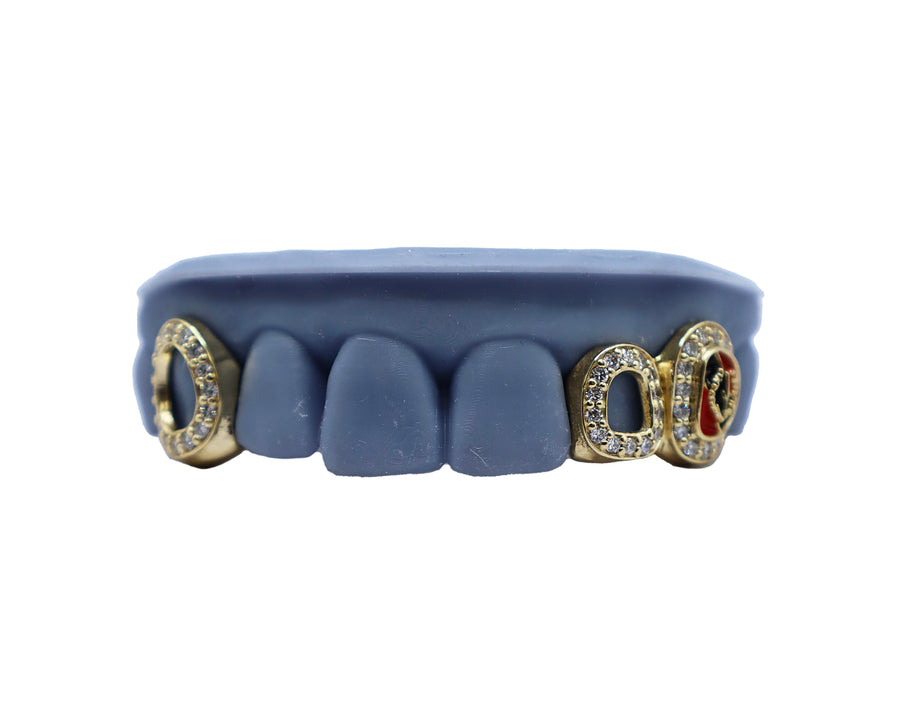 Diamond Open Face Custom Grillz w 3D Enamel
